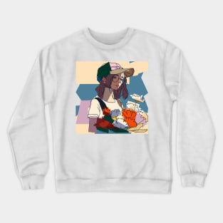 Girl with flowers Crewneck Sweatshirt